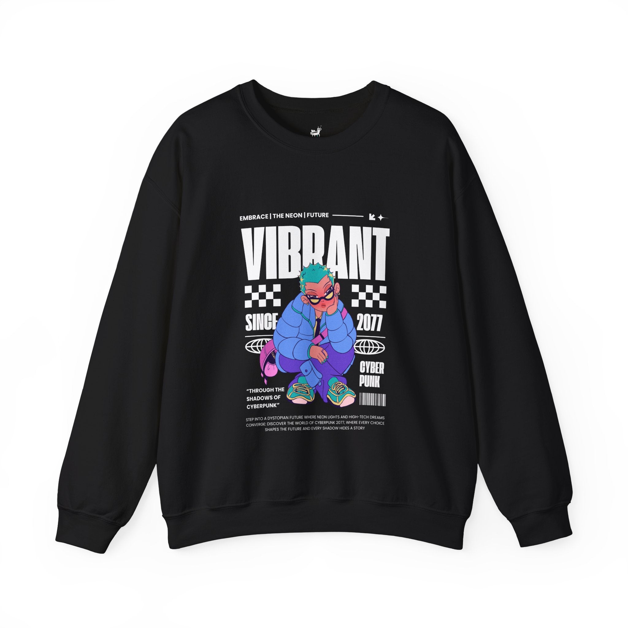 Vibrant Cyberpunk Crewneck Sweatshirt | Unisex Heavy Blend™ | Embrace the Non-Future