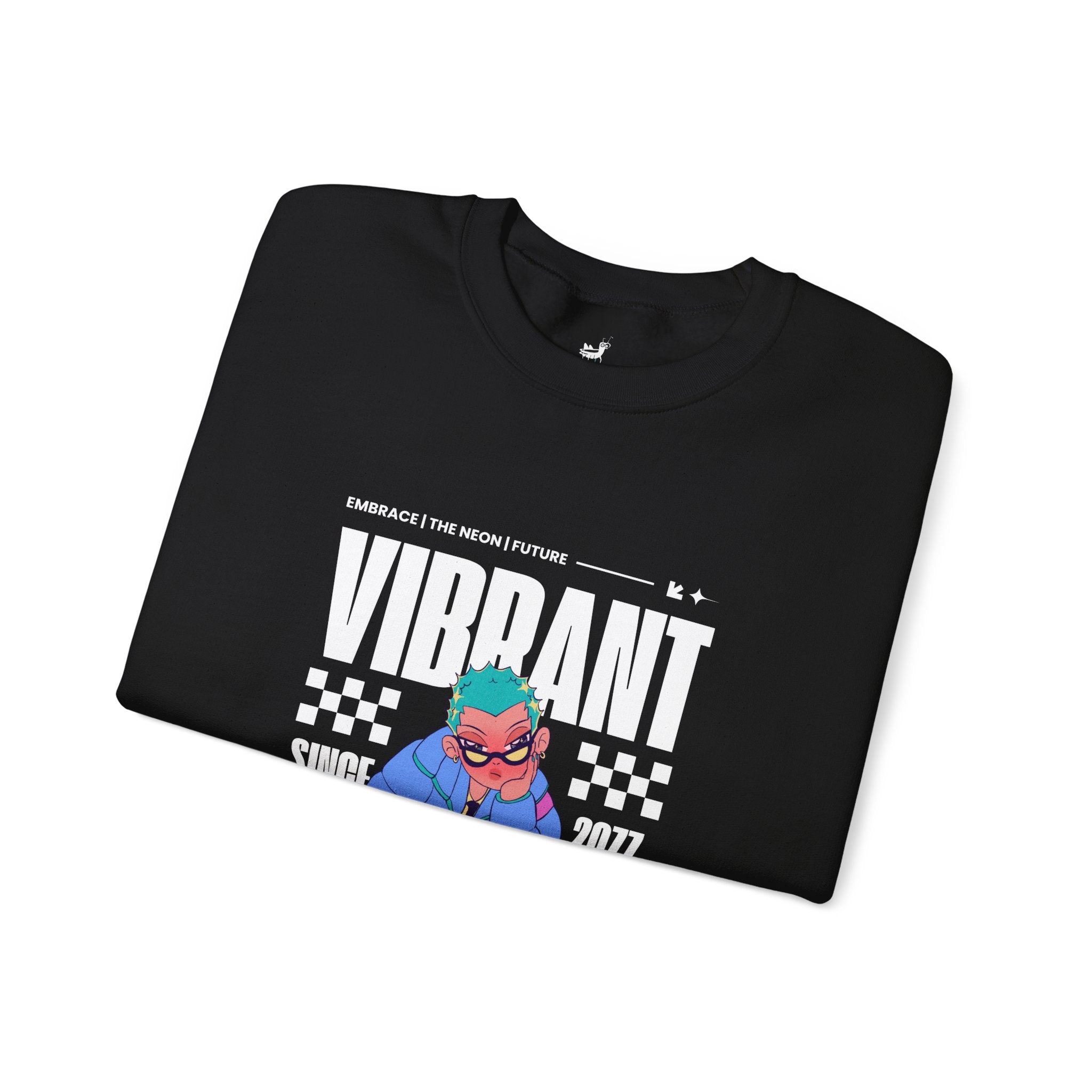Vibrant Cyberpunk Crewneck Sweatshirt | Unisex Heavy Blend™ | Embrace the Non-Future