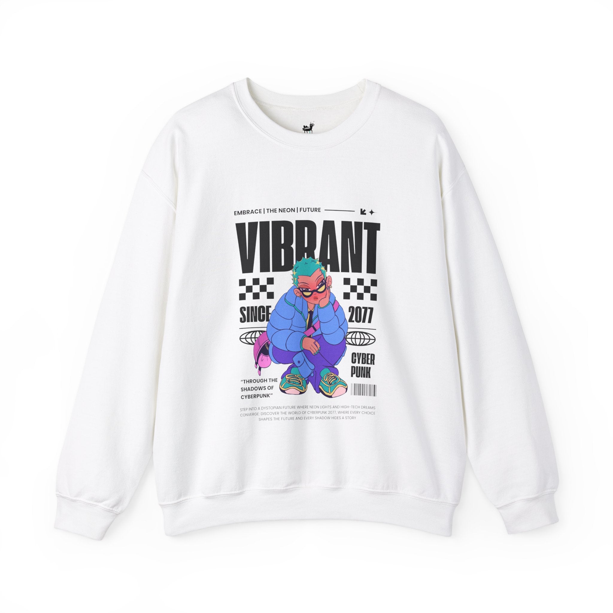 Vibrant Cyberpunk Crewneck Sweatshirt | Unisex Heavy Blend™ | Embrace the Non-Future