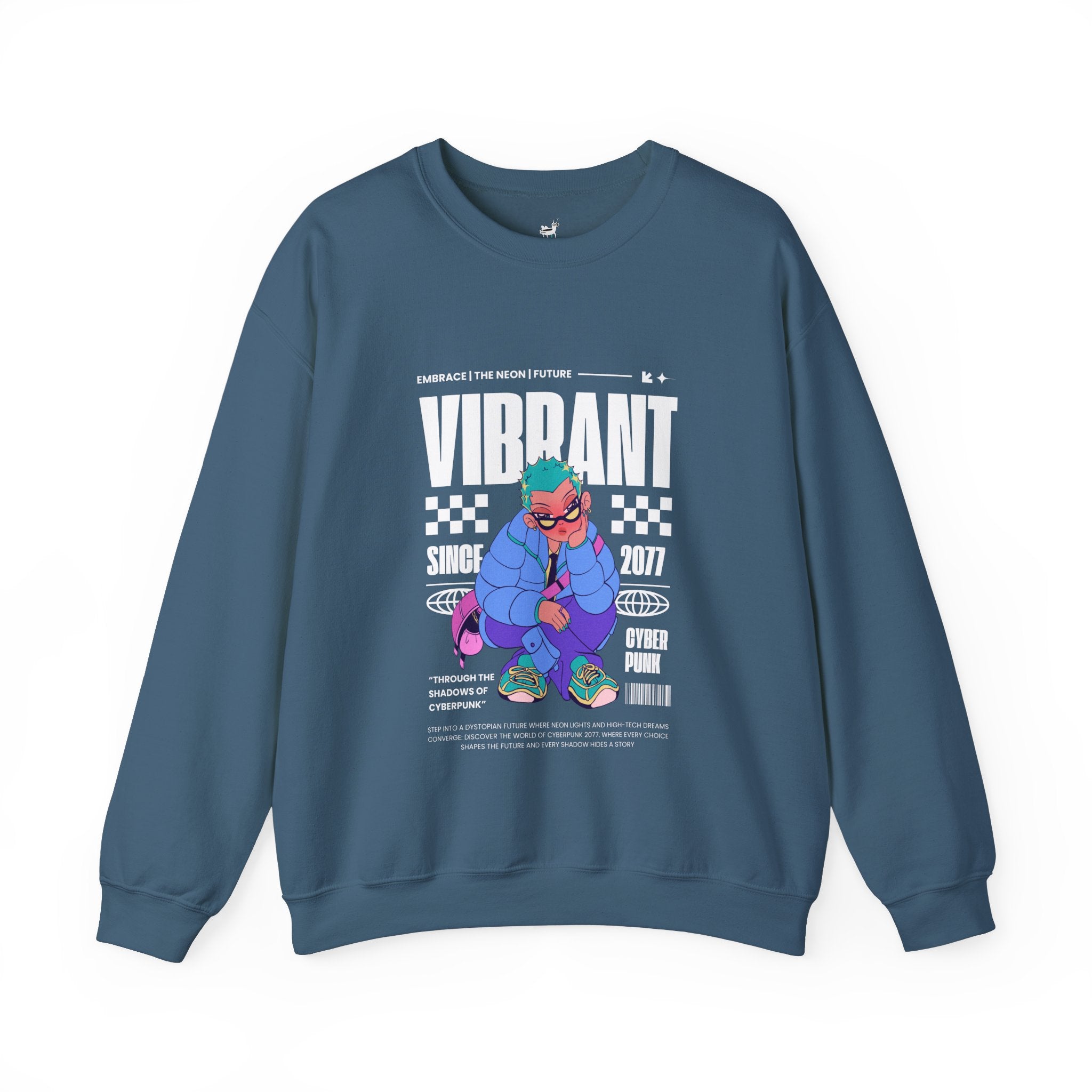 Vibrant Cyberpunk Crewneck Sweatshirt | Unisex Heavy Blend™ | Embrace the Non-Future