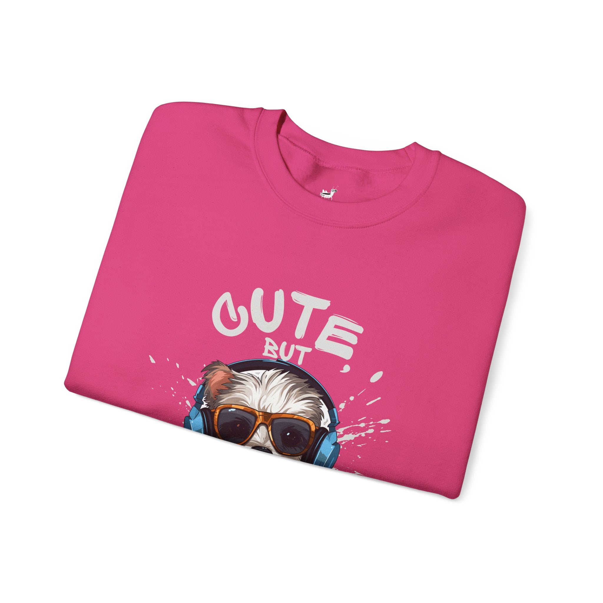 Funny Dog Sweatshirt "Cute But Psycho" Unisex Heavy Blend