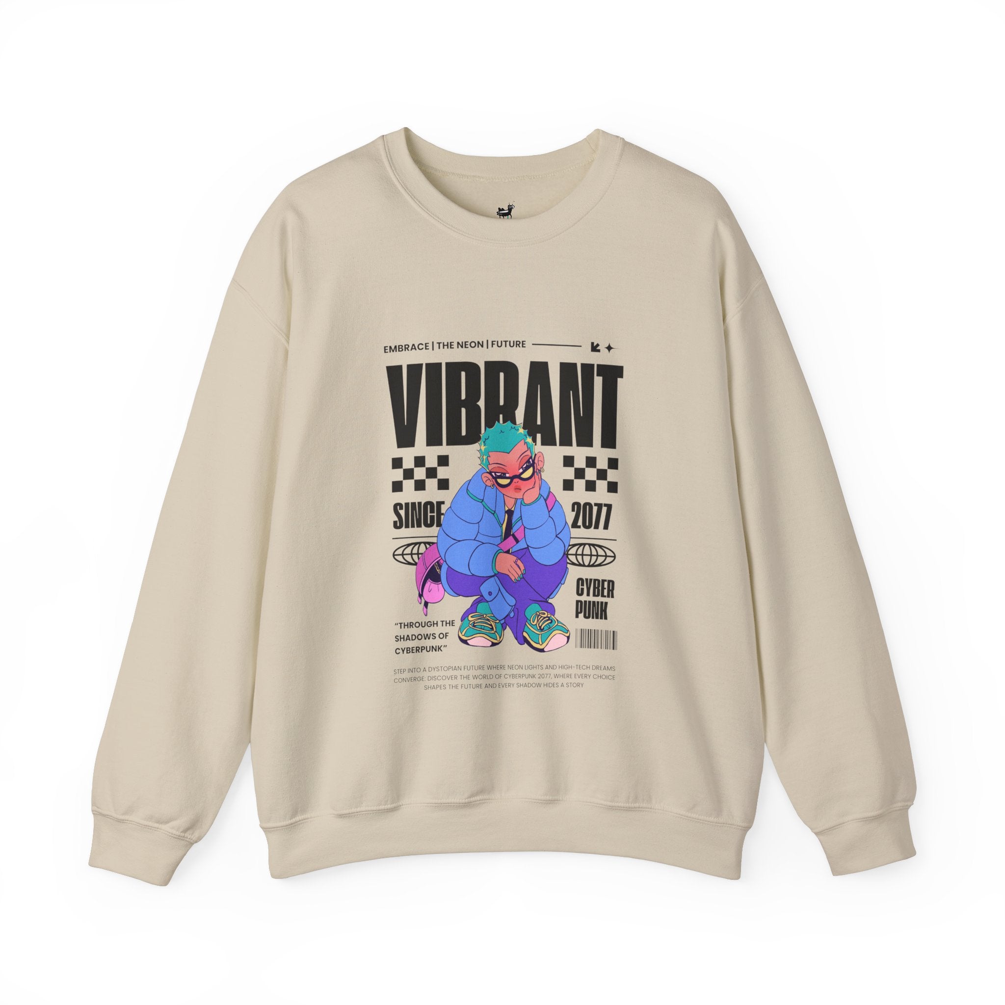 Vibrant Cyberpunk Crewneck Sweatshirt | Unisex Heavy Blend™ | Embrace the Non-Future