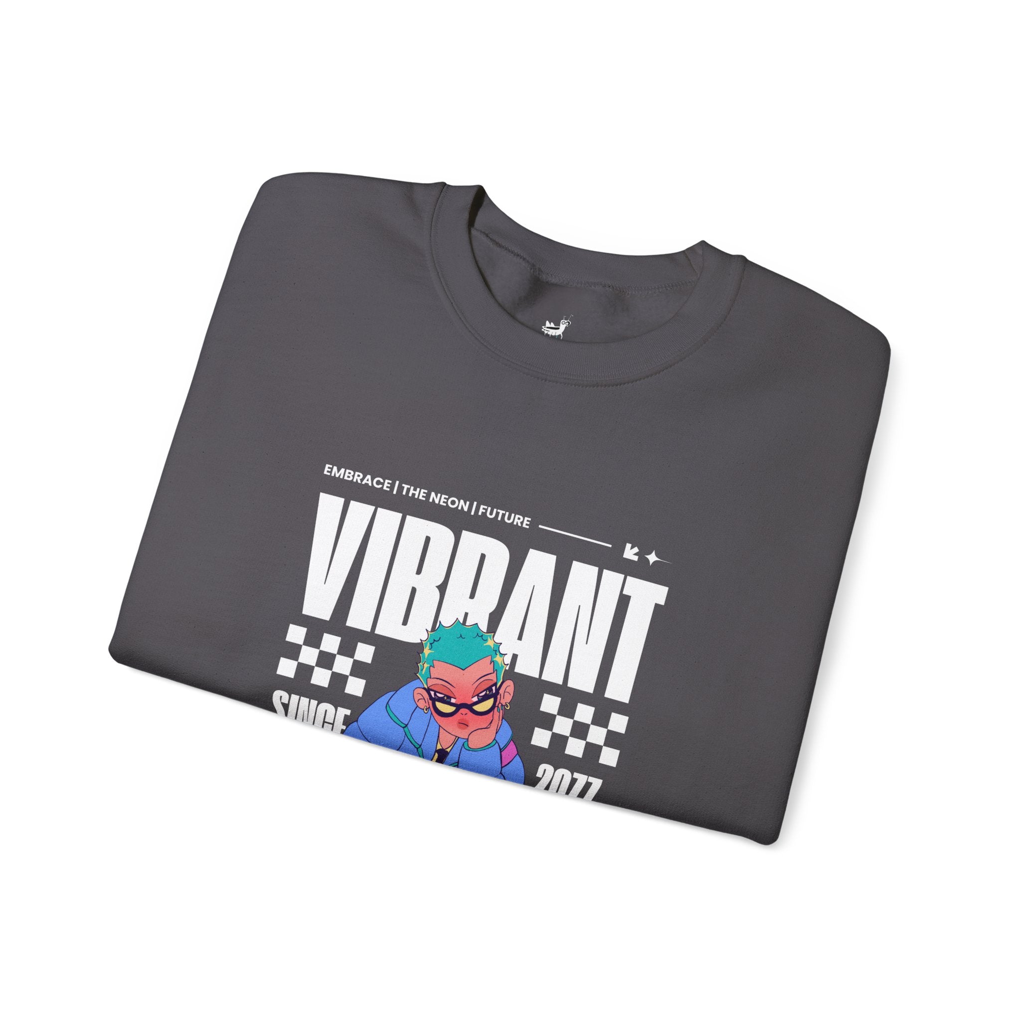 Vibrant Cyberpunk Crewneck Sweatshirt | Unisex Heavy Blend™ | Embrace the Non-Future