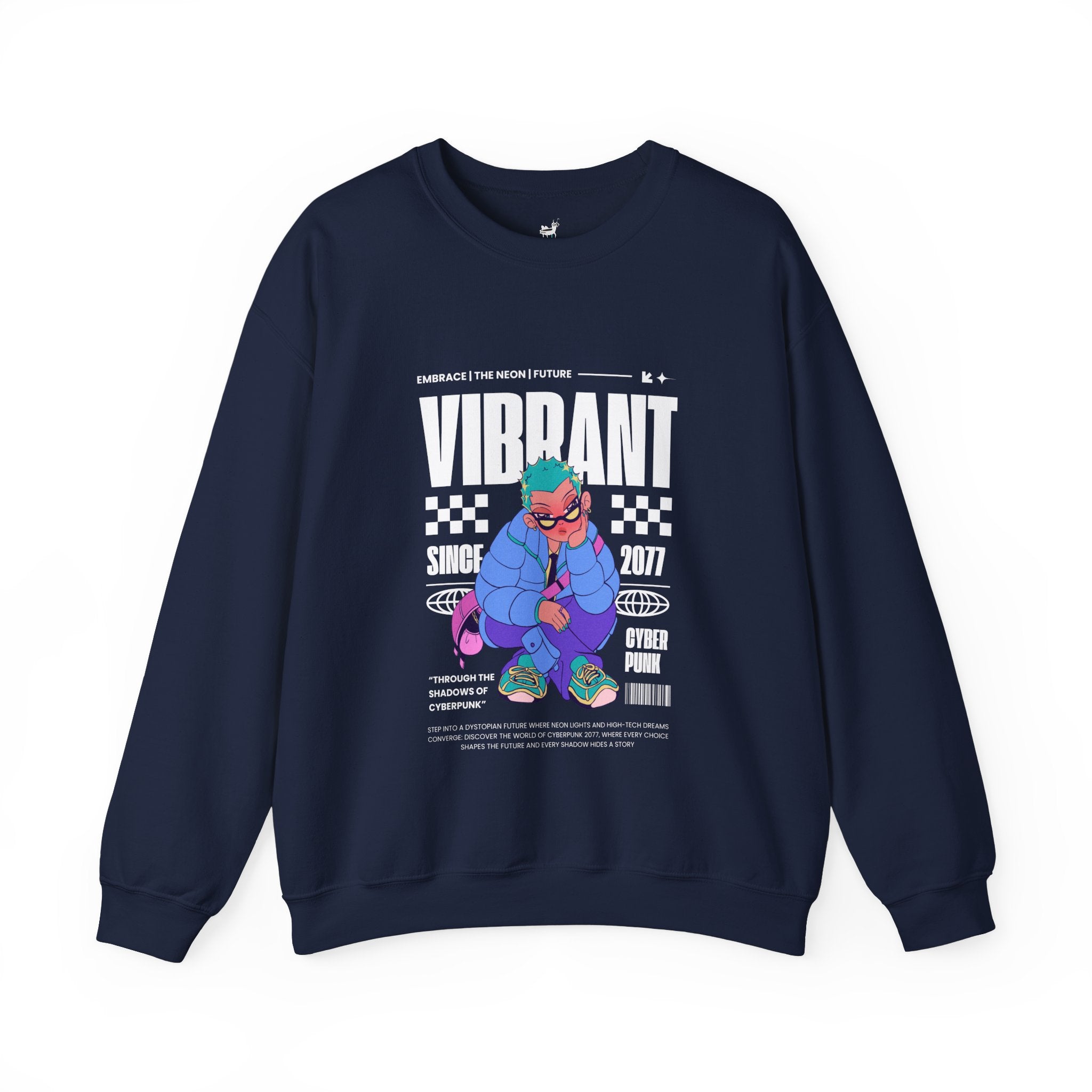Vibrant Cyberpunk Crewneck Sweatshirt | Unisex Heavy Blend™ | Embrace the Non-Future