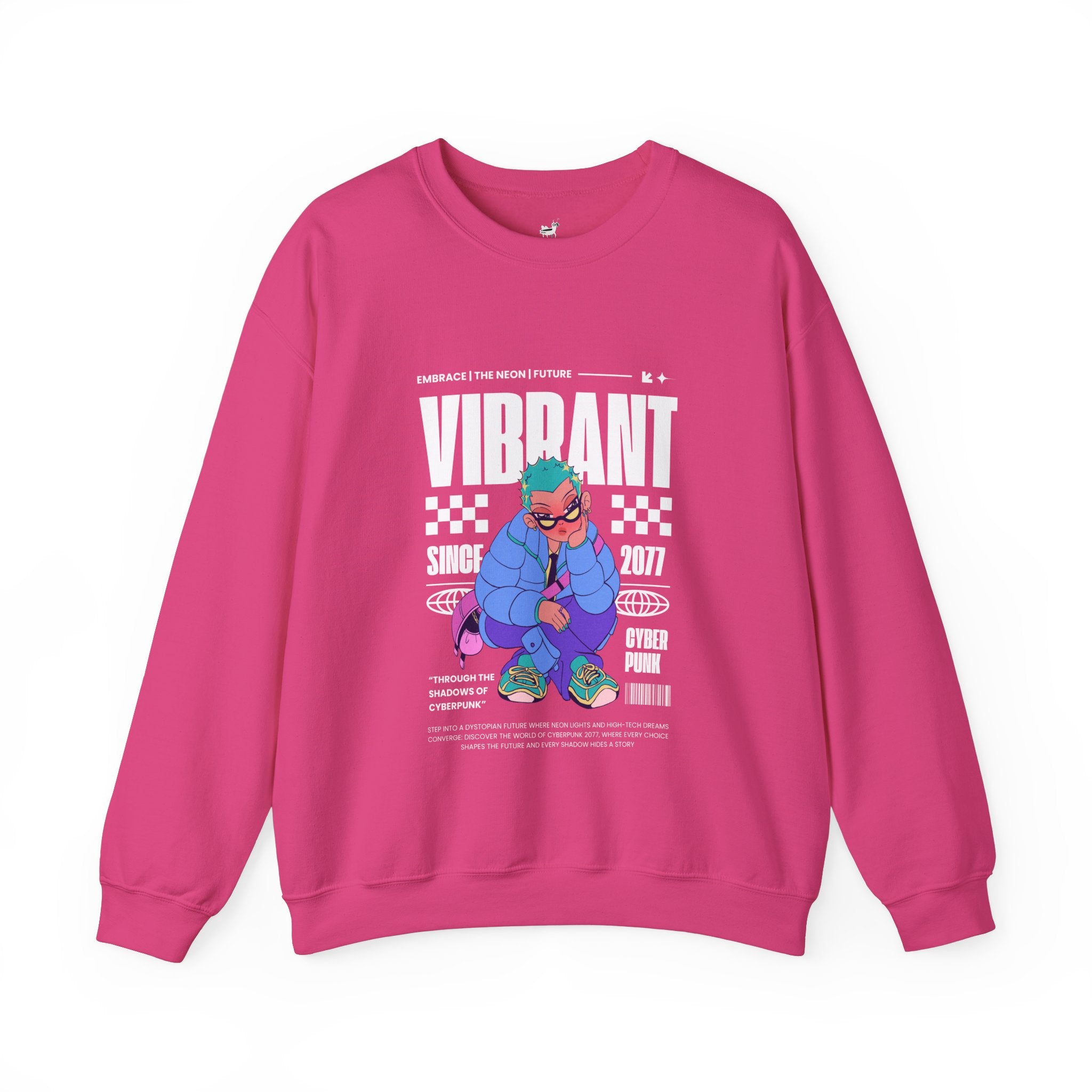Vibrant Cyberpunk Crewneck Sweatshirt | Unisex Heavy Blend™ | Embrace the Non-Future
