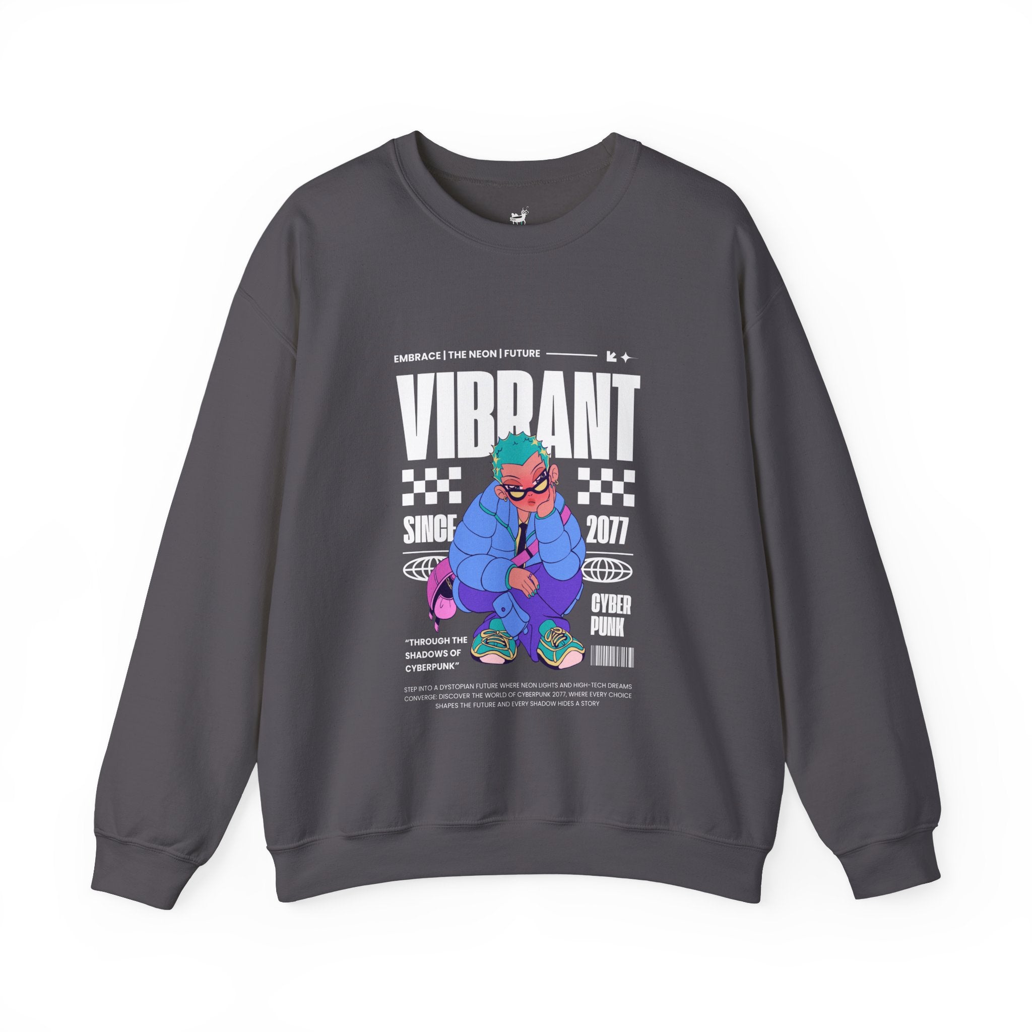 Vibrant Cyberpunk Crewneck Sweatshirt | Unisex Heavy Blend™ | Embrace the Non-Future