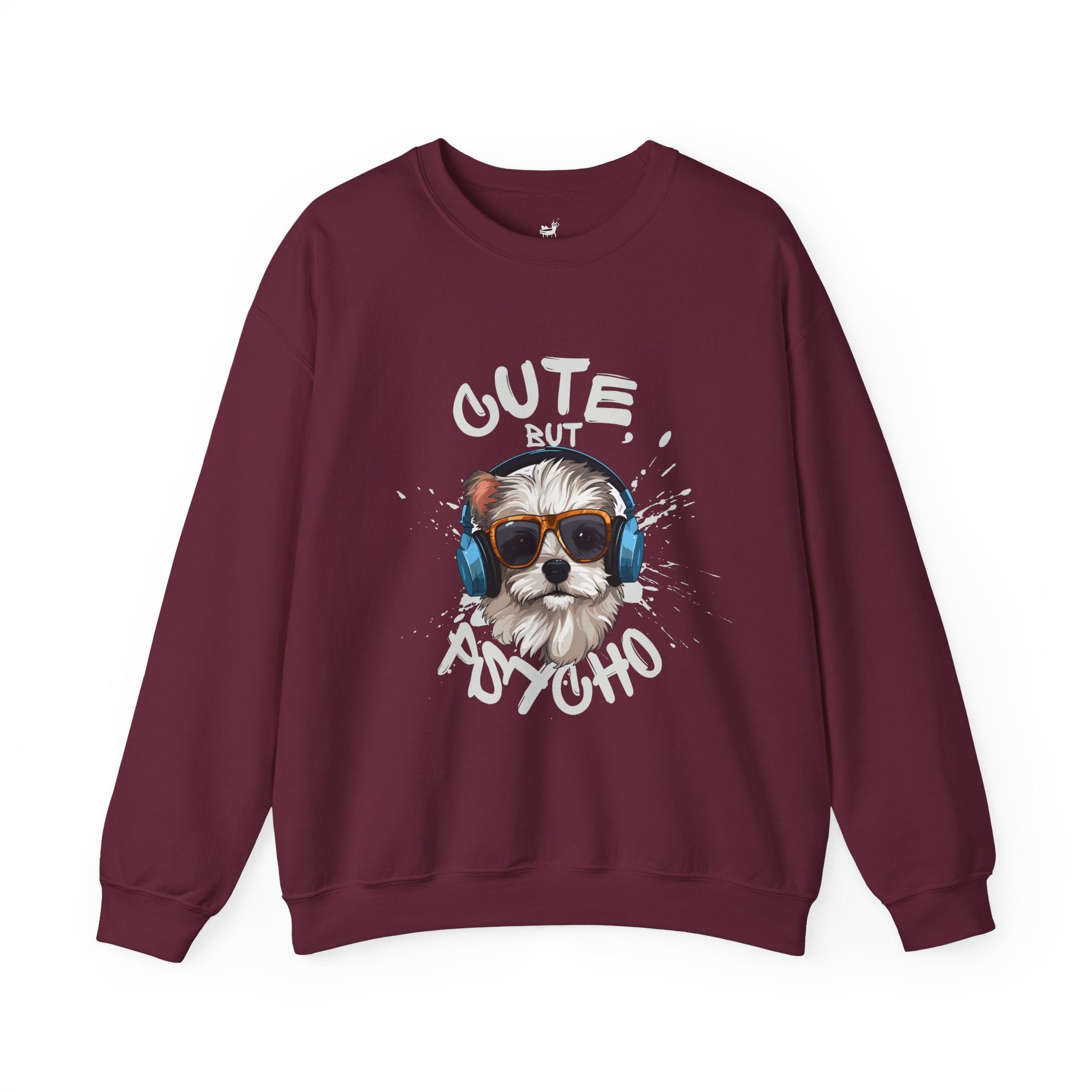 Funny Dog Sweatshirt "Cute But Psycho" Unisex Heavy Blend